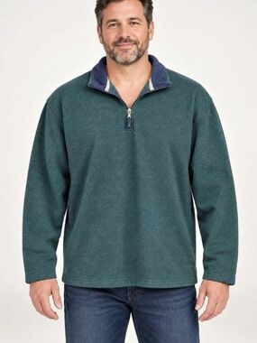 IZOD Advantage Performance Stretch Quarter-Zip Pullover Green 2XL Like New